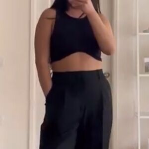 Zara Black Ribbed Tank Top